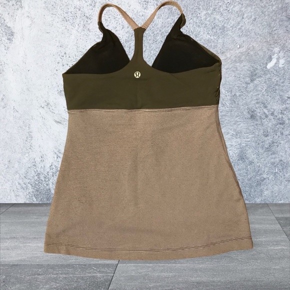 LULULEMOM Pure Balance Tank Top Gray T-Back Built In Bra Size 6 - Picture 5 of 8